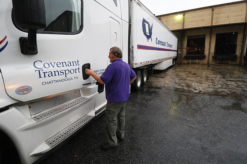 Staff file photo / Gary Helms transports a load of soda ash for Covenant Transport from Chattanooga to Atlanta.