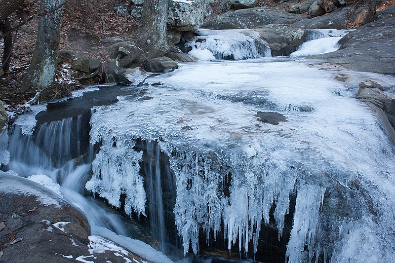 The stream above Glen Falls was covered in ice, making for an extremely beautiful hike.