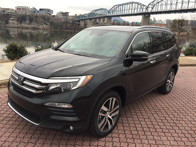 The 2018 Honda Pilot shown in Black Forrest Pearl. (Staff Photo by Mark Kennedy)