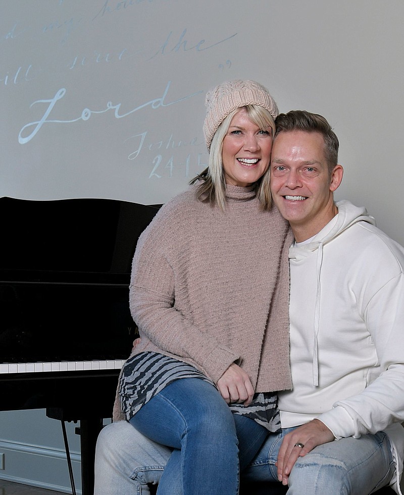 Christian singer Natalie Grant and her producer/songwriter husband, Bernie Helms, in their Brentwood, Tenn., home. The two were nominated again for Grammy Awards and served as presenters at last Sunday's ceremonies in New York City.