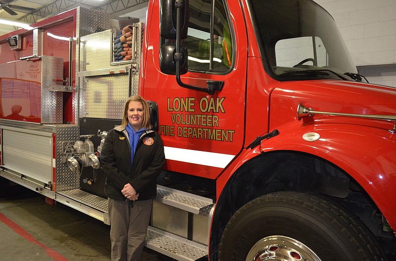 Dana Clift is the first female chief of the Lone Oak Volunteer Fire Department. (Staff photo by Emily Crisman)