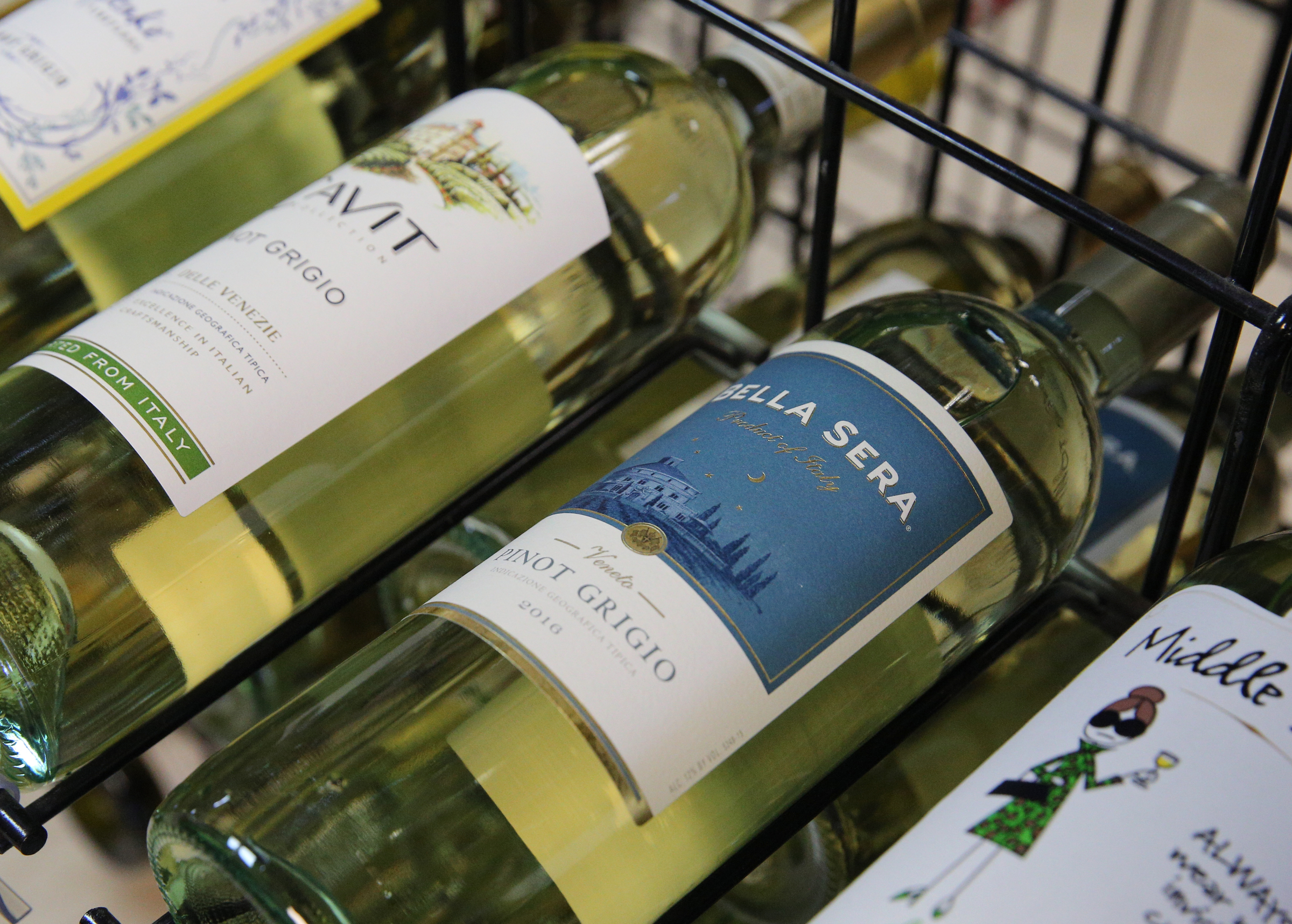 A variety of wines sit out on the shelves at Bacchus Wine and Spirits Thursday, Jan. 25, 2018 in Hixson, Tenn. Tennessee grocery stores started selling wine about a year and a half ago giving liquor stores more competition.