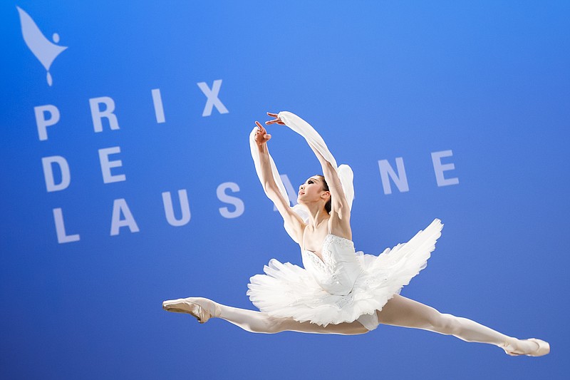 
              Hanna Park from South Korea, winner of the second prize, performs her classical variation during the final of the 46th Prix de Lausanne in Lausanne, Switzerland, Saturday, Feb. 3, 2018. Launched in 1973, the Prix de Lausanne is an international dance competition for young dancers aged 15 to 18. Closing the six-day event, prizes are awarded to the best of 21 finalists consisting of scholarships granting free tuition in a world-renowned dance school or dance company. (Valentin Flauraud/Keystone via AP)
            