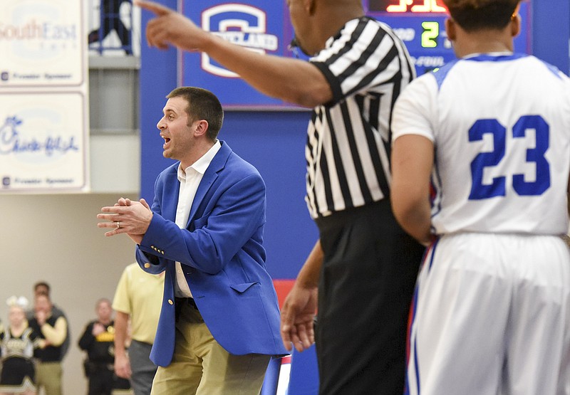 Cleveland basketball coach Jason McCowan has guided the Blue Raiders to 20 wins this season and a 12-0 District 5-AAA record.