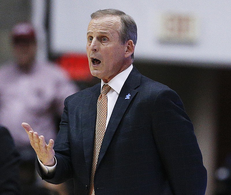 Tennessee coach Rick Barnes watches from the sideline as the team plays Alabama during the first half of an NCAA college basketball Saturday, Feb. 10, 2018, in Tuscaloosa, Ala. Alabama won 78-50. (AP Photo/Brynn Anderson)