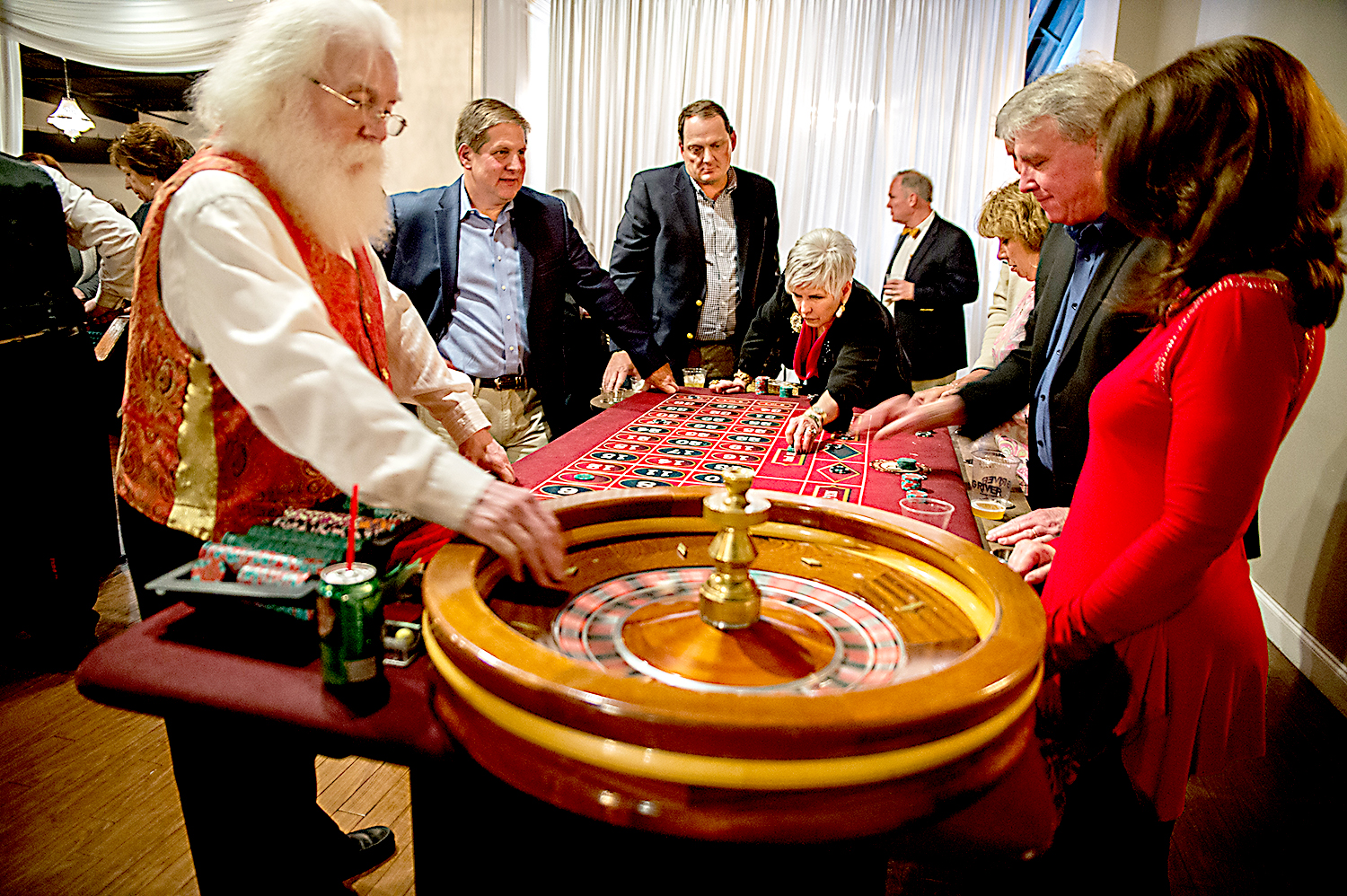Roulette and other casino games were offered at the All in for ALS event.