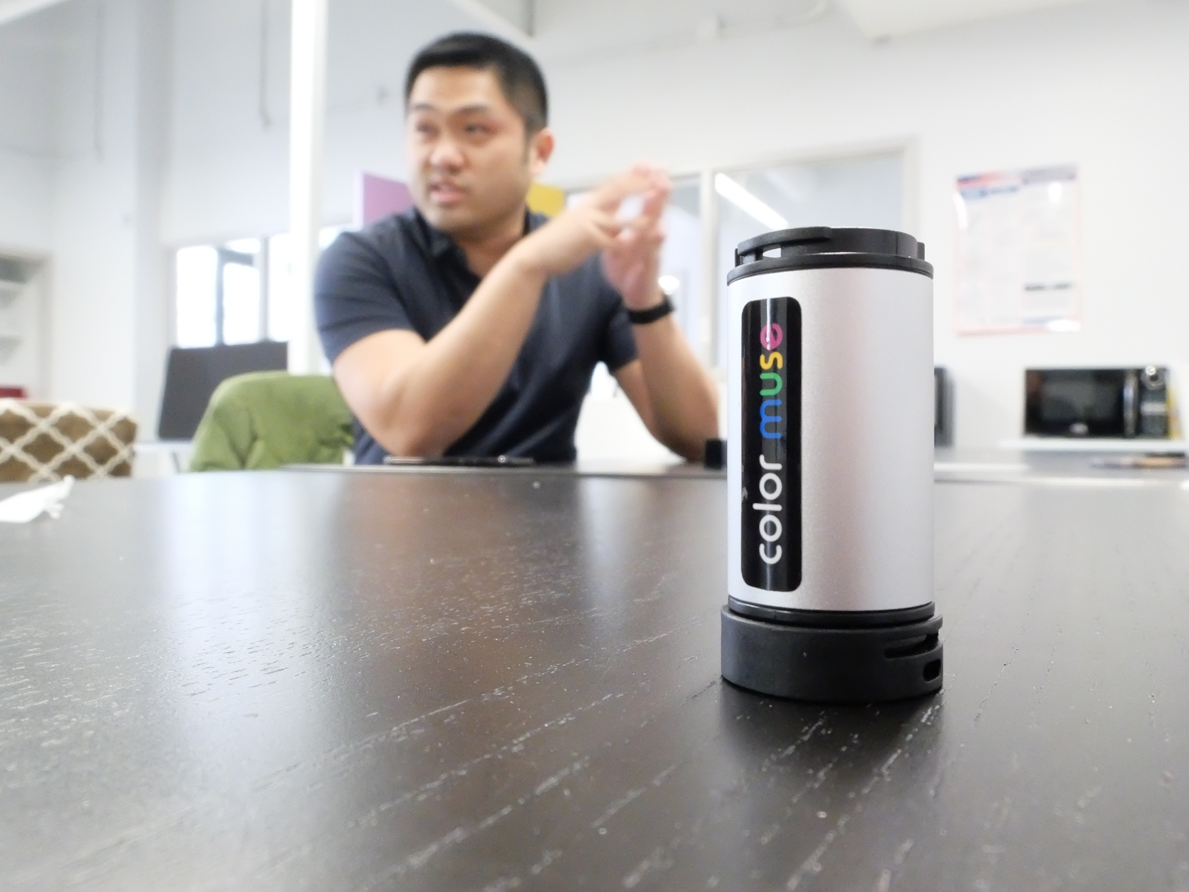 Dr. George Yu, CEO of Variable Inc., talks about the unique abilities of the Color Muse color scanning device that is about the size of a 35mm film cartridge.