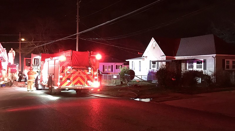 Firefighters on the scene of a fire in East Lake on Friday, Feb. 16, 2018.