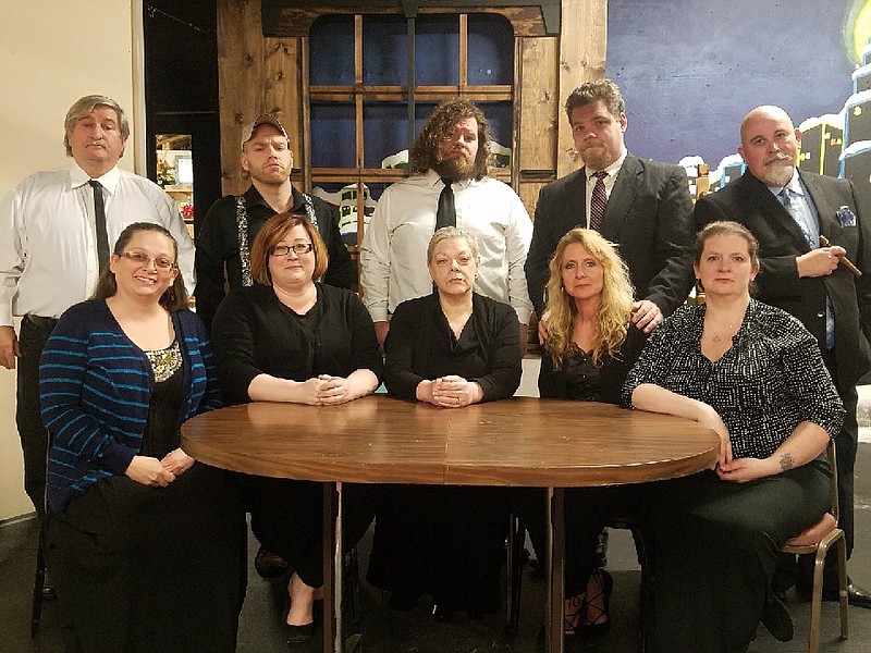 The cast of "Southern Fried Funeral" includes, seated, from left, Anita Hale, Mandy Clark, Annette Dufty, Caroline Powers and Brittany Grant. Standing are Nigel Chadwick, Cameron Cleveland, Bailey Dufty, Alex Dufty and Dave Walker.