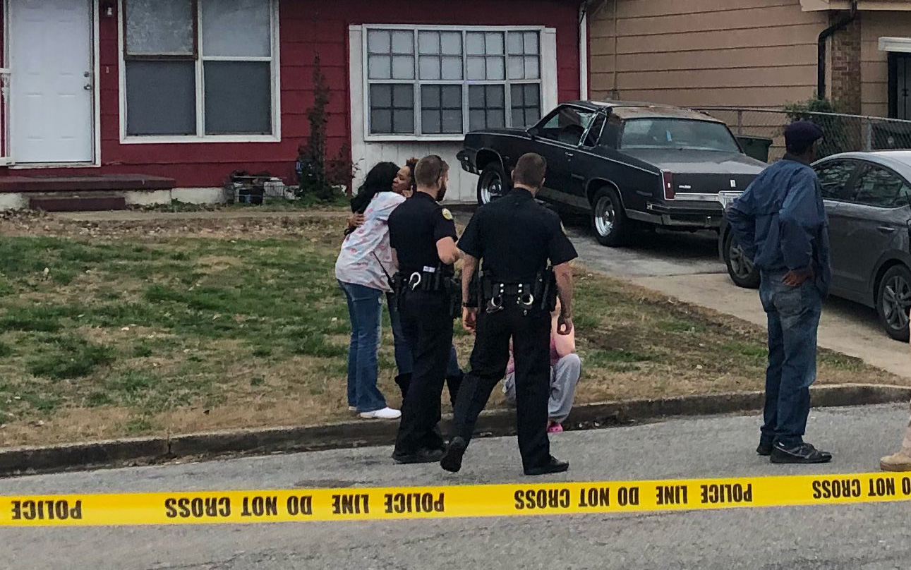 Chattanooga police work the scene of a shooting on Carousel Rd. on Tuesday, Feb. 20, 2018.