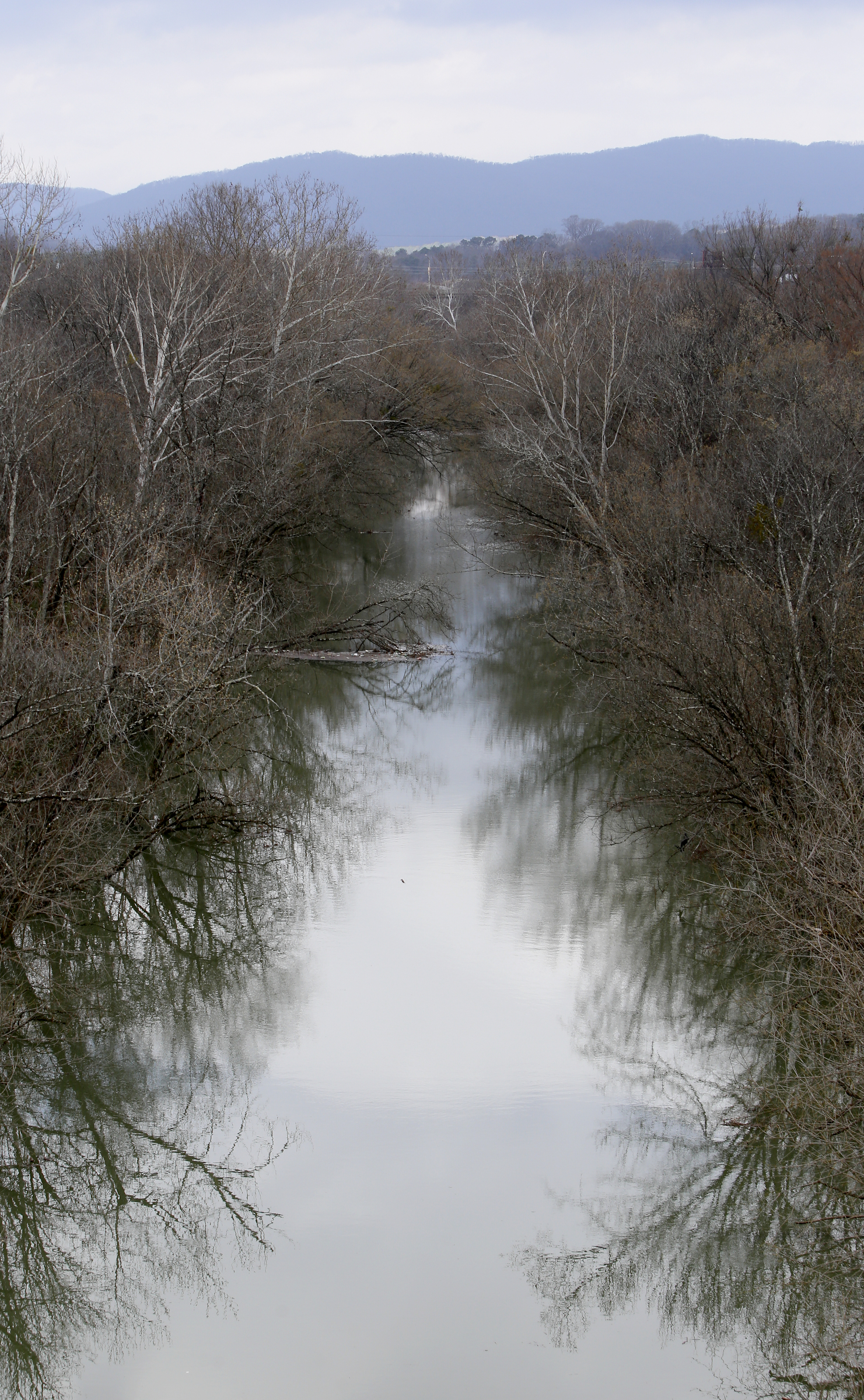 Chattanooga Creek is seen looking west from Market Street in the South Broad Street District on Tuesday, Feb. 20, 2018 in Chattanooga, Tenn.