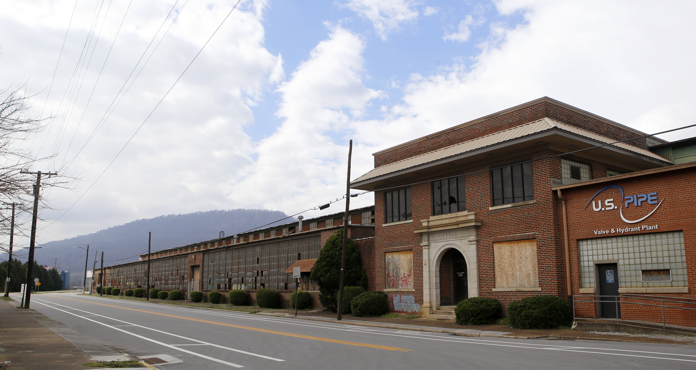 The U.S. Pipe building is seen in the South Broad Street District on Tuesday, Feb. 20, 2018 in Chattanooga, Tenn.