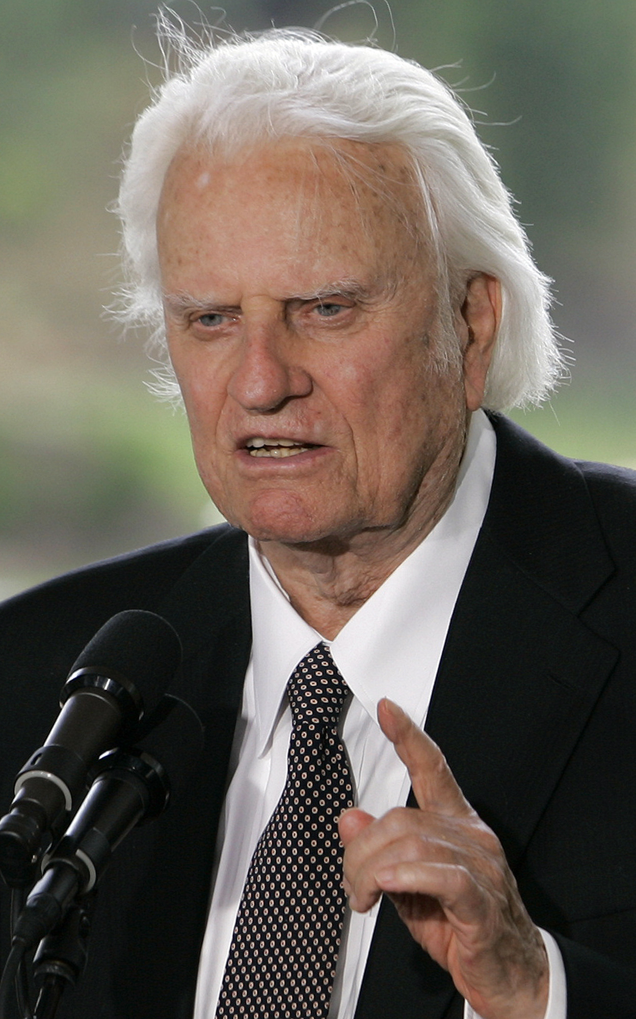 FILE - In this May 31, 2007 file photo, Billy Graham speaks during a dedication ceremony for the Billy Graham Library in Charlotte, N.C. As he approaches his 93rd birthday, Americas most famous Christian evangelist is reflecting frankly on his mortality and offering perspective for the countrys aging population. (AP Photo/Gerry Broome, File)