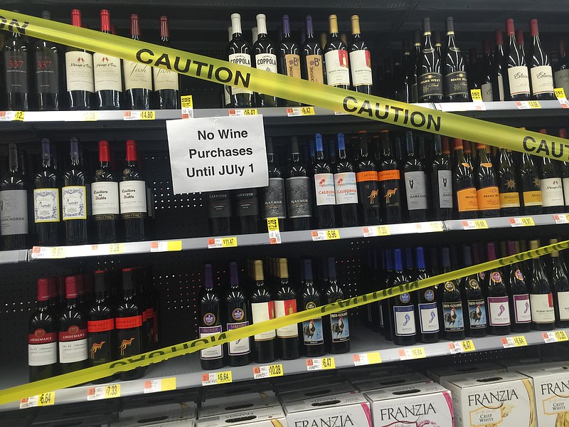 Walmart Neighborhood Market stores had stocked their shelves with wine in preparation for the July 1, 2016, date when they had permission to sell it.