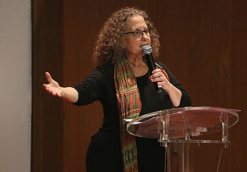 Hedy Weinberg, executive director of the American Civil Liberties Union of Tennessee, speaks during a Freedom Forum hosted by the American Civil Liberties Union of Tennessee Thursday, Feb. 22, 2018 at the Chattanooga Public Library. The American Civil Liberties Union of Tennessee's Smart Justice Campaign focuses on reducing mass incarceration and increasing police accountability. 