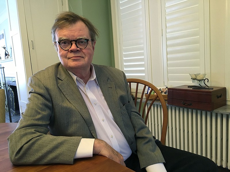 In this Friday, Feb. 23, 2018 photo, Garrison Keillor poses for a photo in Minneapolis. 