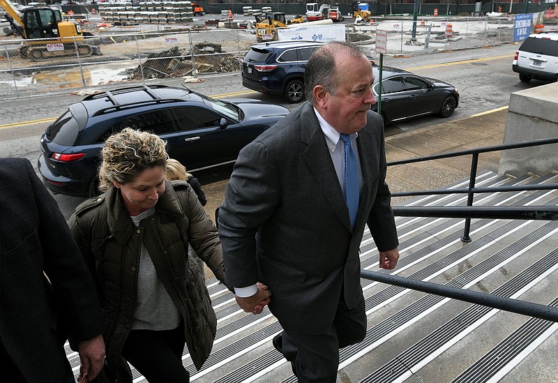 Mark Hazelwood leaves the Joel W. Solomon Federal Courthouse in Chattanooga on convicted Thursday, Feb. 15, 2018. The former Pilot Flying J president was convicted Thursday of conspiracy to commit wire and mail fraud, witness tampering and one individual count of fraud.