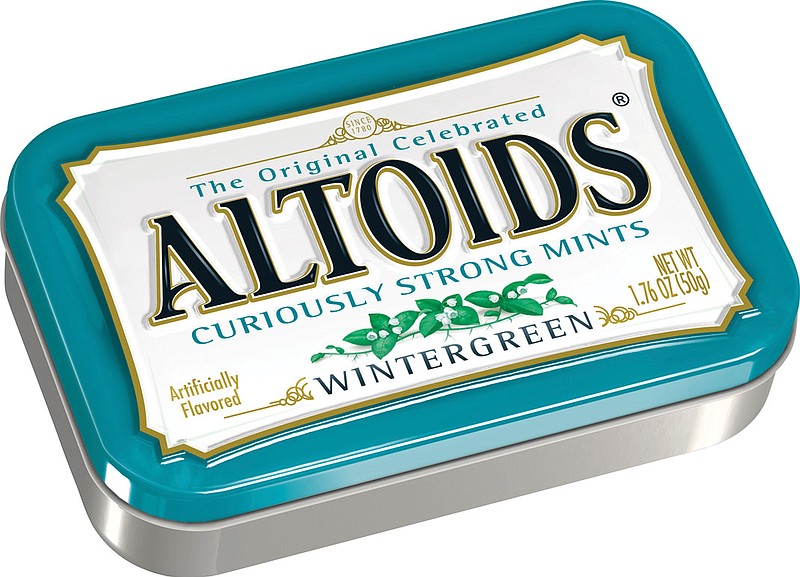 Altoids wintergreen mints.