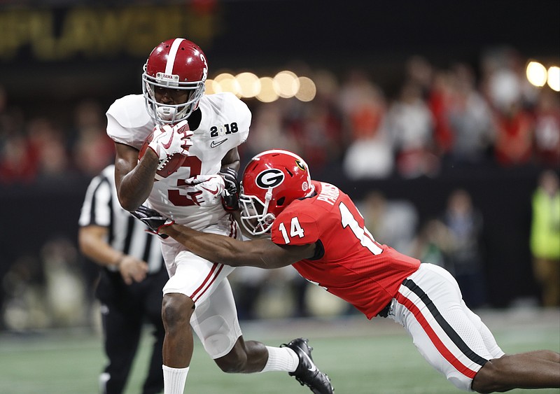 Alabama receiver Calvin Ridley had four catches in last month's national championship victory over Georgia, including a 7-yard touchdown reception that tied the game with 3:49 left in regulation.