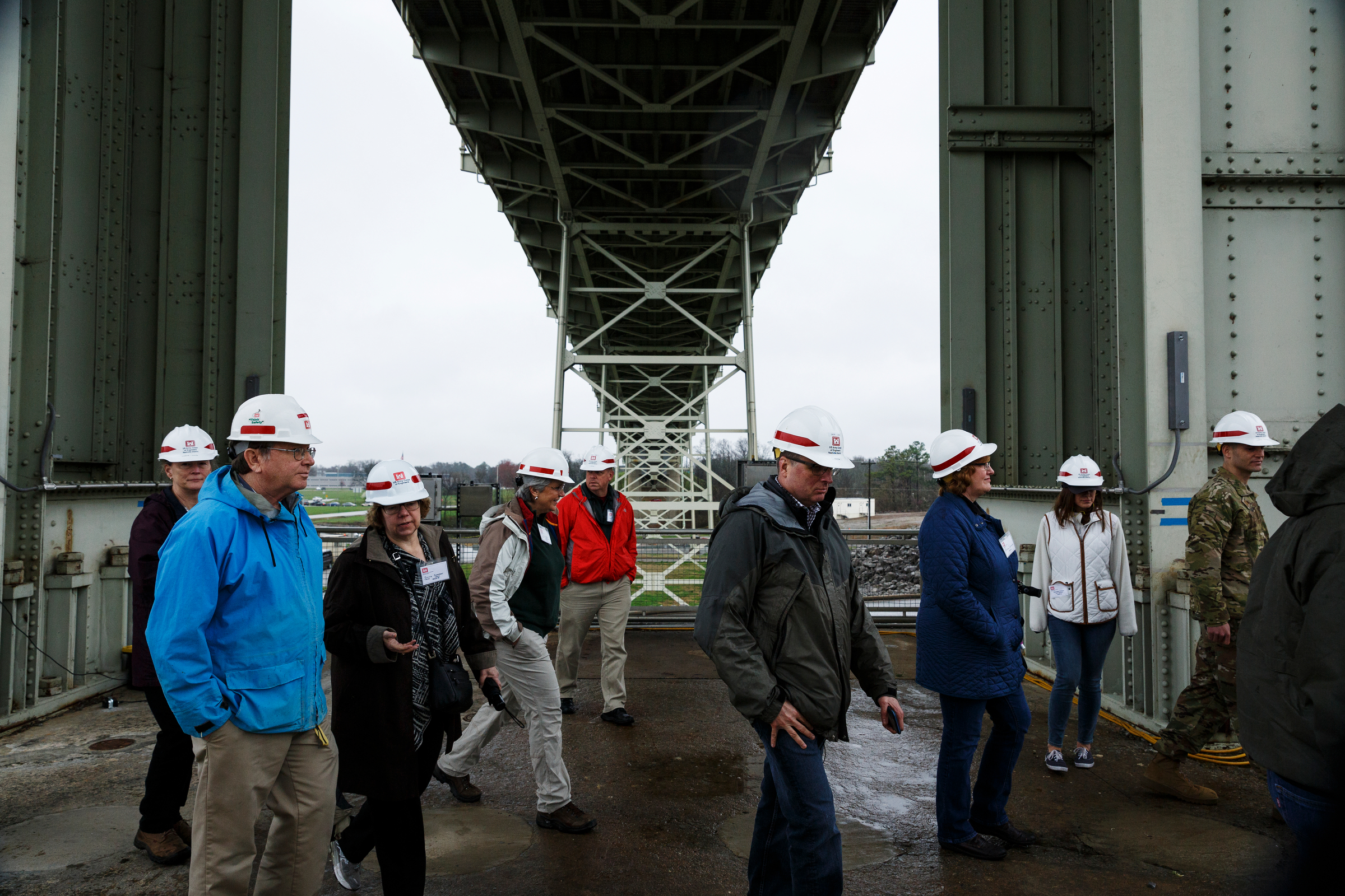 The Inland Waterways Users Council tours the Chickamauga Dam Lock on Wednesday, Feb. 28, 2018, in Chattanooga, Tenn.