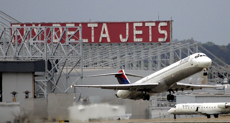 A Delta Airlines jet departs Hartsfield-Jackson Atlanta International Airport in Atlanta, where some Republican legislators want to punish the airline for the political decision it made to end discount fares for NRA members.