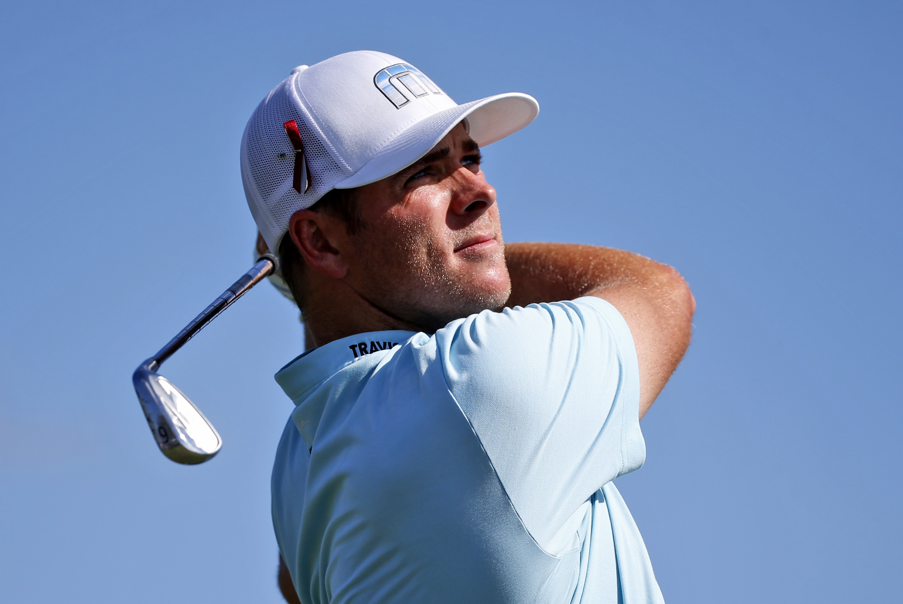 Luke List tees off on the fifth hole during the final round of the Honda Classic golf tournament, Sunday, Feb. 25, 2018 in Palm Beach Gardens, Fla. (AP Photo/Wilfredo Lee)