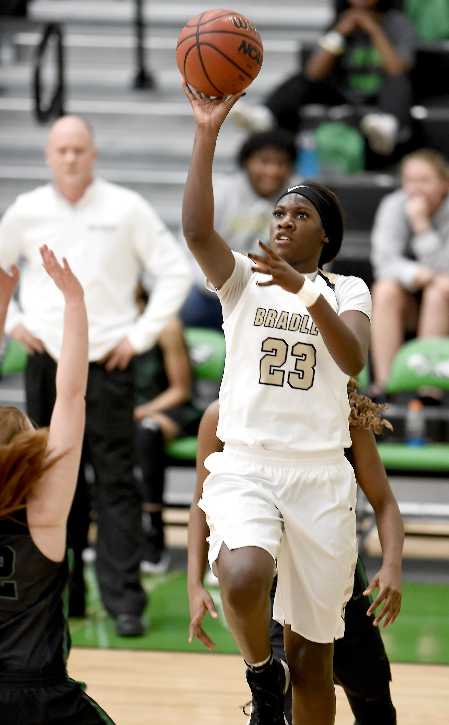 Bradley's Rhyne Howard (23) shoots from the baseline.  The East Hamilton Lady Hurricanes met the Bradley Central Bears for the Region 3AAA TSSAA girls'  basketball championship on February 28, 2018