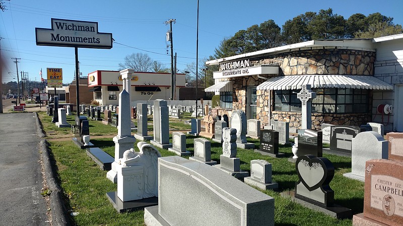 Staff photo by Mike Pare / Some customers of Wichman Monuments on Brainerd Road are having trouble contacting the business about their orders.