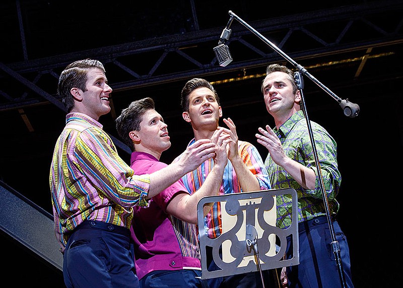 Chris Stevens, Jonny Wexler, Tommaso Antico and Corey Greenan, from left, are The Four Seasons in "Jersey Boys." (Photo by Joan Marcus)