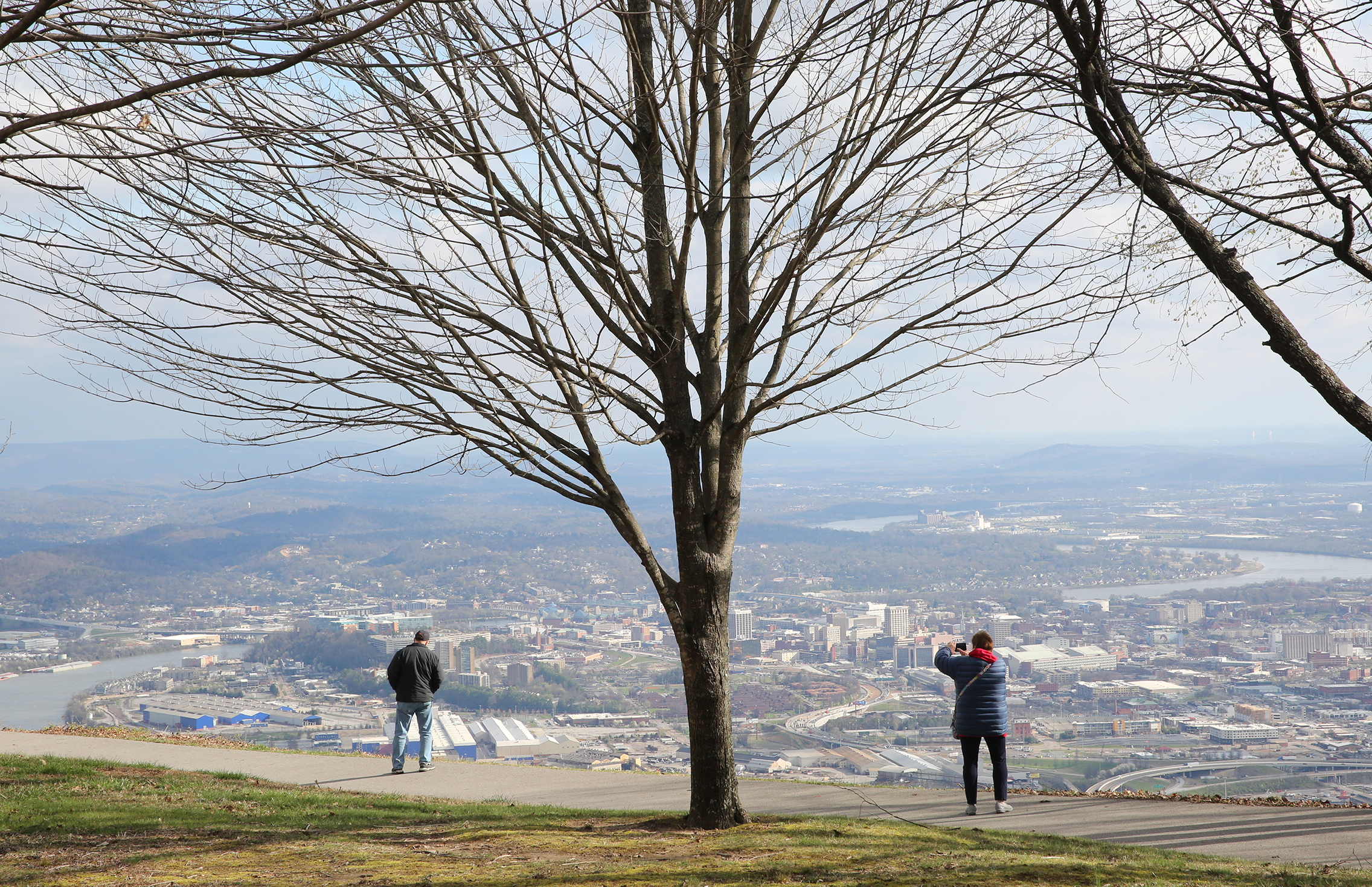 Ray and Mary Forestier of St. Anne, Ill. check out the view from Point Park Wednesday, March 7, 2018 in Lookout Mountain, Tenn. The two took a trip to the area, and because Ray enjoys Civil War history, they decided to check out some of the local historical locations.