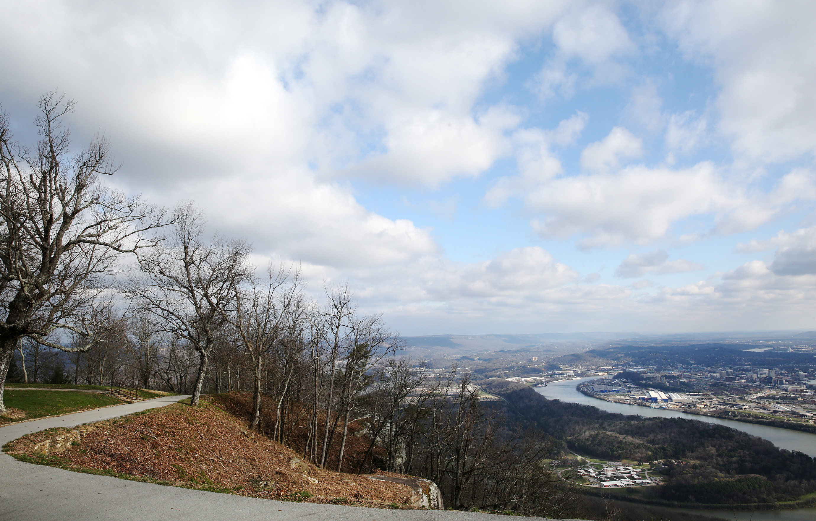 Maintenance projects have opened the previously obstructed view at Point Park Wednesday, March 7, 2018 in Lookout Mountain, Tenn. A bill introduced to Congress by Sen. Lamar Alexander (R-Tenn) Wednesday morning could help with the years-long backlog of deferred maintenance projects at National Parks including projects in Tennessee and Georgia.