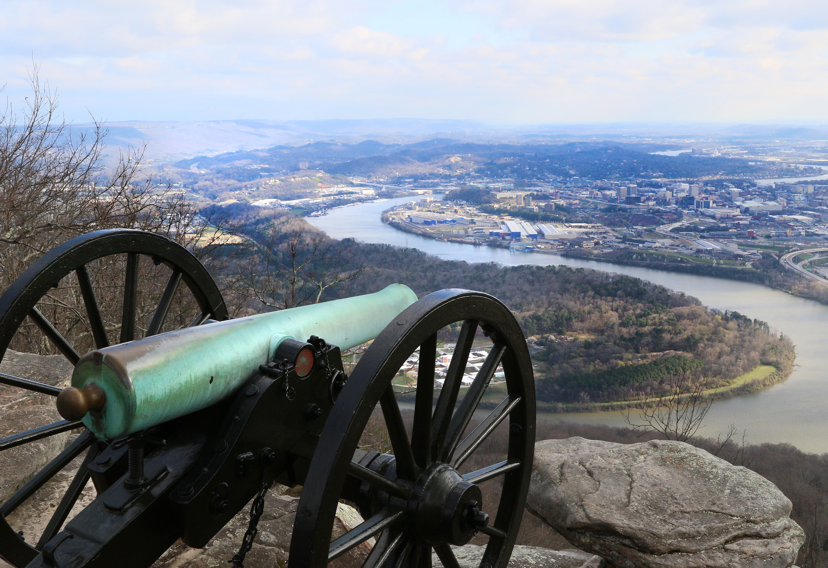 Maintenance projects have opened the previously obstructed view at Point Park Wednesday, March 7, 2018 in Lookout Mountain, Tenn. A bill introduced to Congress by Sen. Lamar Alexander (R-Tenn) Wednesday morning could help with the years-long backlog of deferred maintenance projects at National Parks including projects in Tennessee and Georgia.