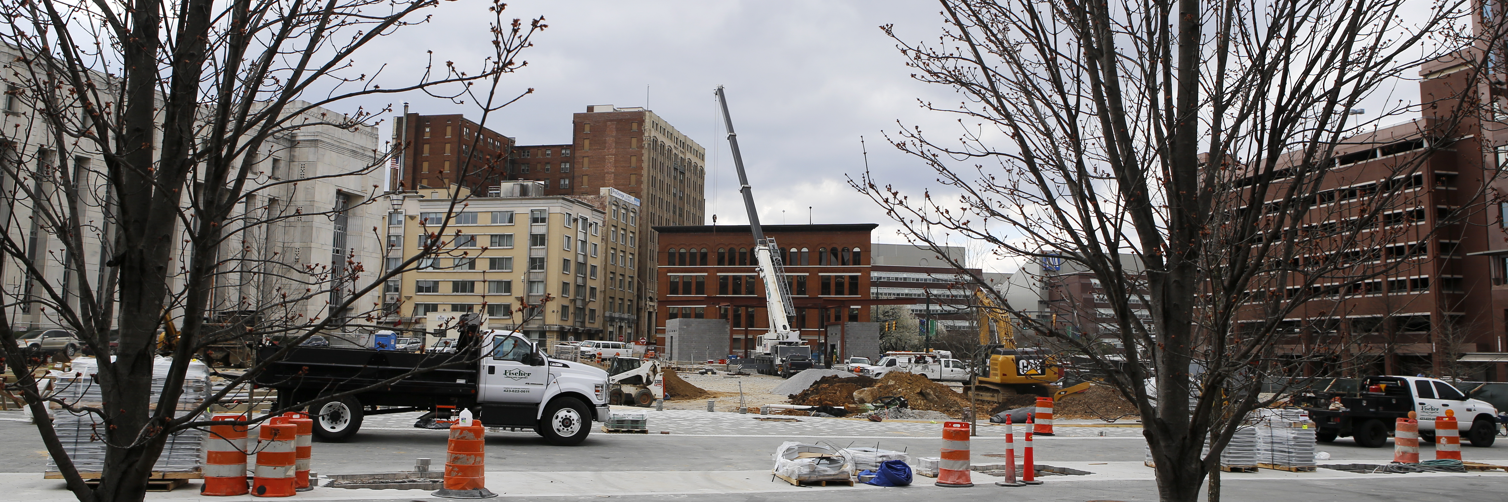 Construction continues at Miller Park on Thursday, March 8, 2018 in Chattanooga, Tenn. The next closure will be along M.L. King between Georgia Avenue and Lindsay Street for repaving, followed by the the 800 block of Georgia at M.L. King.