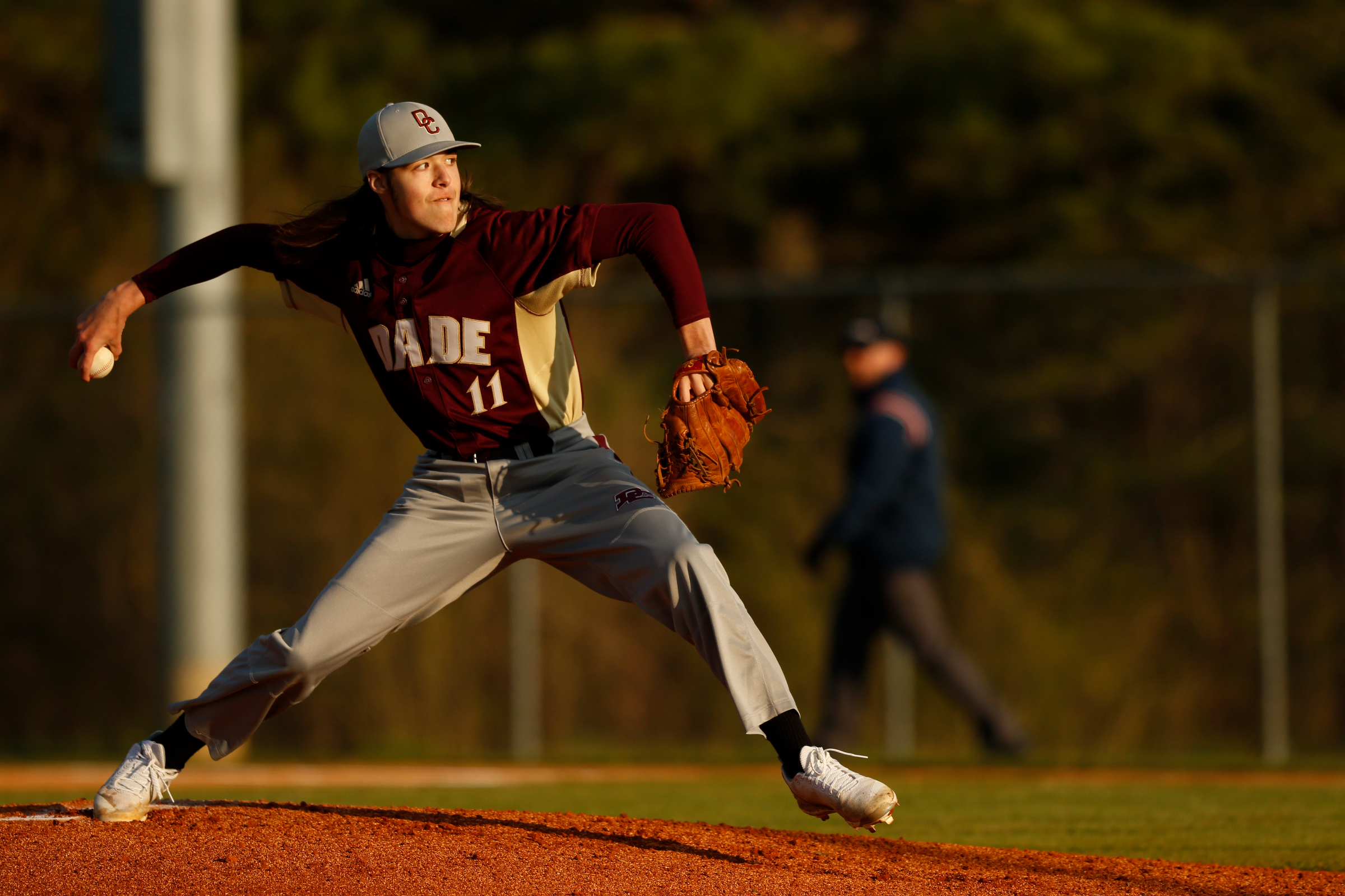 Dade County's Carter Glenn pitches during their prep baseball game against LFO at Dade County High School on Thursday, March 8, 2018, in Trenton, Ga.