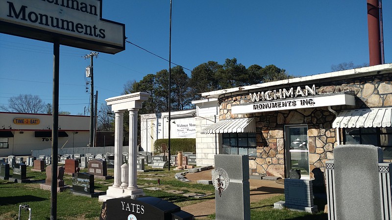 Staff photo by Mike Pare / Wichman Monuments, the 72-year-old maker of grave markers on Brainerd Road, has shut down.