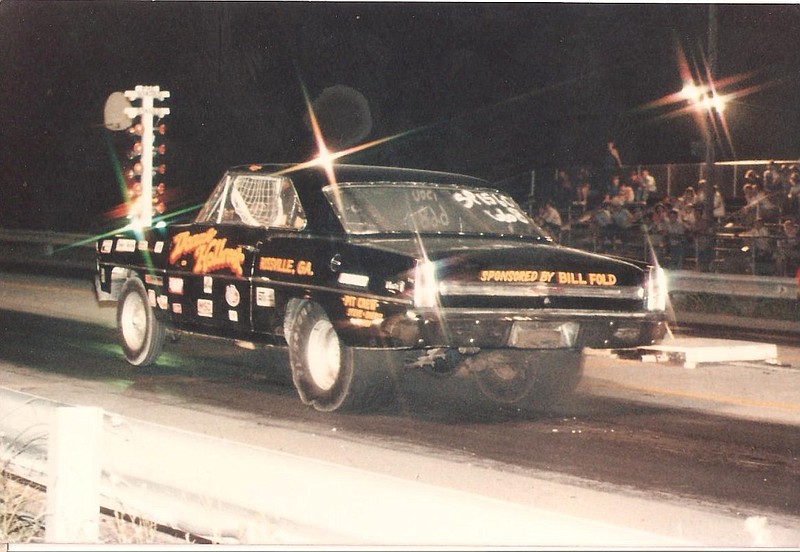 Donnie Holbrook's first real race car is seen leaving the starting line at the Brainerd Optimist Dragstrip.