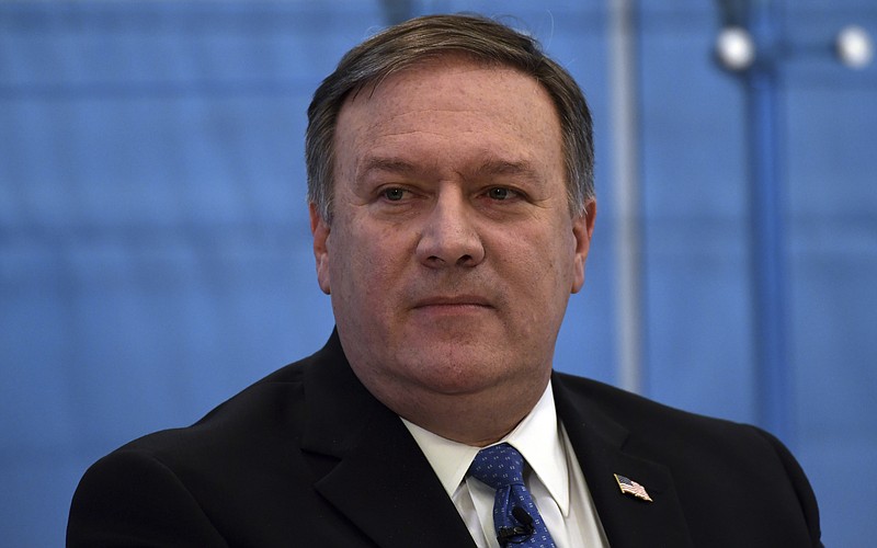 Then-CIA Director Mike Pompeo listens to a question during an event on intelligence issues at the American Enterprise Institute in Washington, D.C., in January.