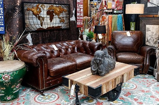 The Southeastern Salvage booth at the recent Tri-State Home Show illustrates some of the diverse merchandise available. Such stores are popular with homeowners looking to avoid cookie-cutter trends.