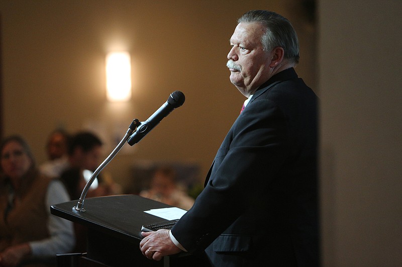 Hamilton County Mayor Jim Coppinger during EPB's 14th Annual Black History Poetry Contest Thursday, March 15, 2018 at EPB headquarters in downtown Chattanooga, Tenn. Eight students were honored during the event in celebration of Black History Month.