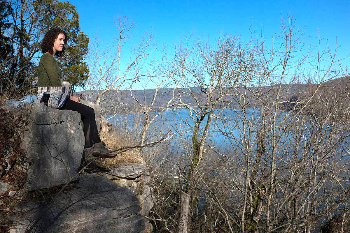 About 1.6 miles into the hike there is a great view of the river. It's an excellent picnicing spot.