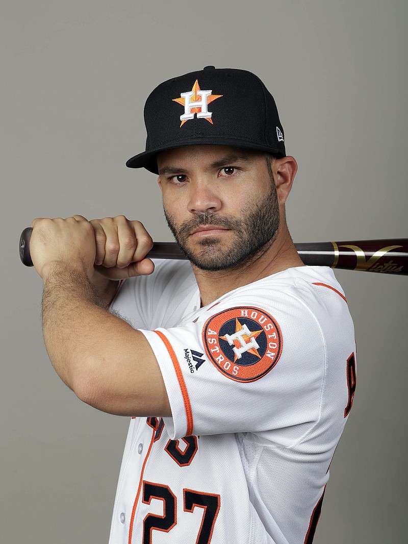 
              File-This is a 2018 photo  shows Jose Altuve of the Houston Astros baseball team. A person familiar with the negotiations says AL MVP Altuve and the World Series champion Astros have agreed to a contract that guarantees him an additional $151 million over five seasons from 2020-24. The person spoke to The Associated Press on condition of anonymity Friday, March 16, 2018, because the agreement had not been announced. (AP Photo/John Raoux, File)
            
