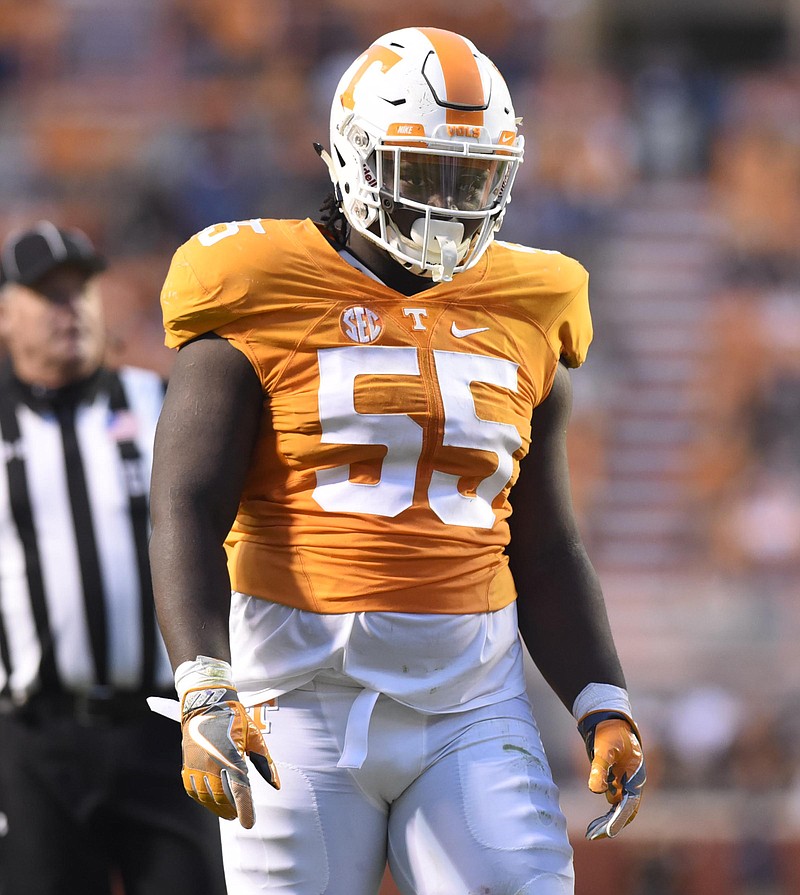 This Nov. 5, 2016, staff file photo shows Tennessee defensive tackle Quay Picou (55.