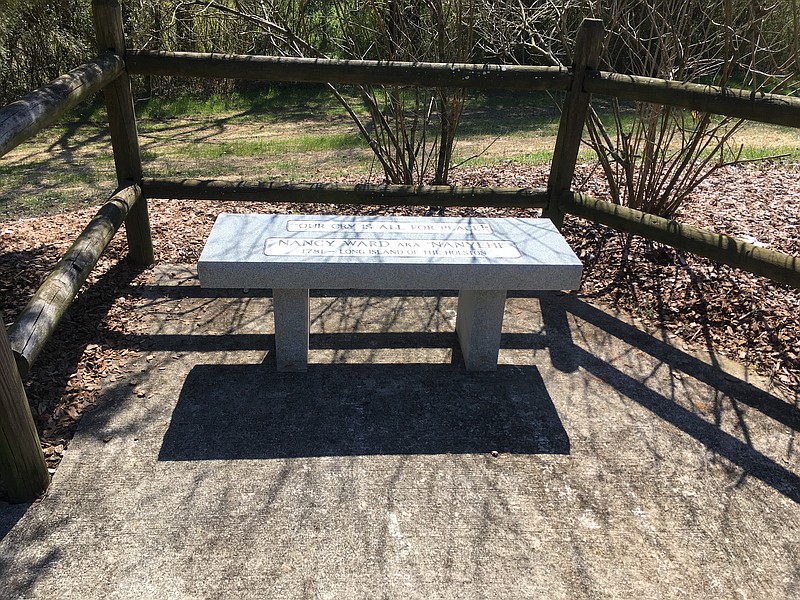 Three new markers, including two monuments and a pair of matching benches, will be dedicated on Saturday at Nancy Ward Grave Site State Park at 10:30 a.m. CDT on Saturday.