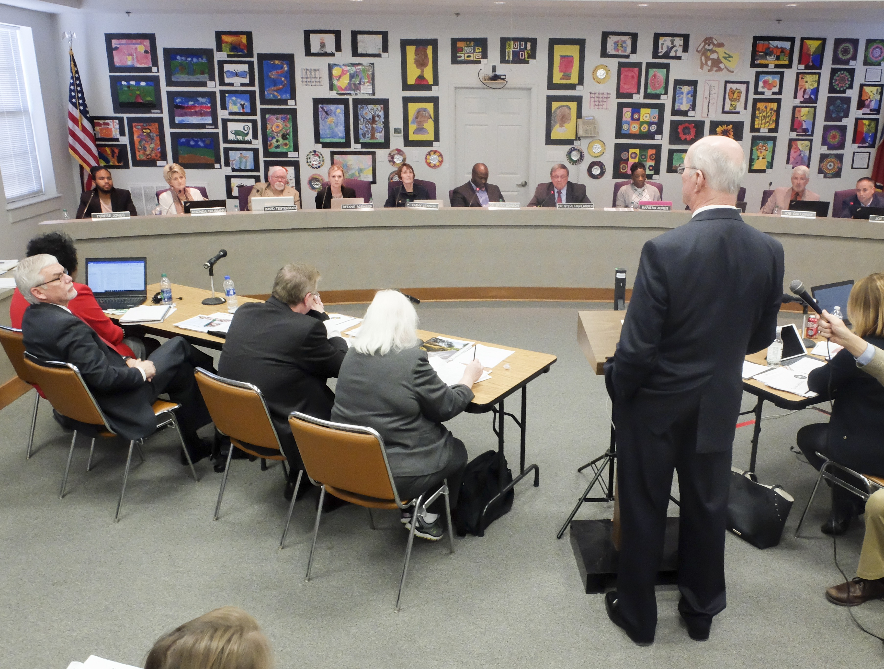 Hamilton County Sheriff Jim Hammond speaks to the Hamilton County School Board Thursday night about how he plans to help keep our schools safe.