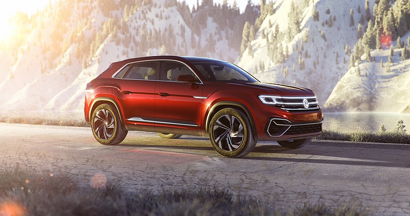 Volkswagen revealed a concept of its new five-seat SUV based off the seven-passenger Chattanooga-built Atlas Tuesday, March 27, 2018, at the New York International Auto Show. The Atlas Cross Sport, which the German automaker called "a near-production" version, features a coupe-like profile and a sporty stance.