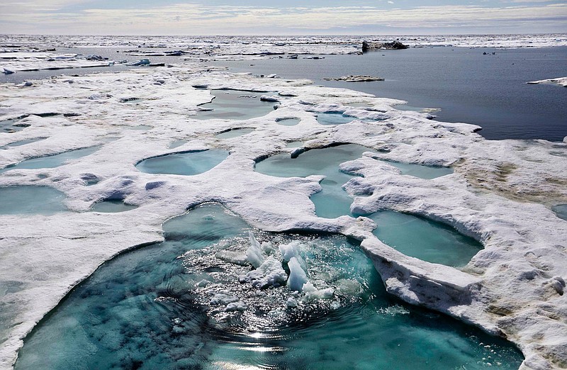 
              FILE - In this July 16, 2017, file photo, ice is broken up by the passing of the Finnish icebreaker MSV Nordica as it sails through the Beaufort Sea off the coast of Alaska. A federal agency will solicit expressions of interest for petroleum drilling in Alaska's Beaufort Sea. The Bureau of Ocean Energy Management announced Wednesday, March 28, 2018, it's calling for companies to nominate areas of the Beaufort where they might bid in a 2019 sale. (AP Photo/David Goldman, File)
            