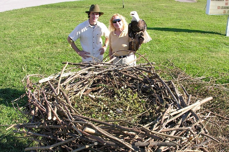 Nature guide Jim Pfitzer and Dale Kernahan, who works with Save Our American Raptors, are planning to build a life-size eagle nest to serve as a learning tool for the community. (Contributed photo)