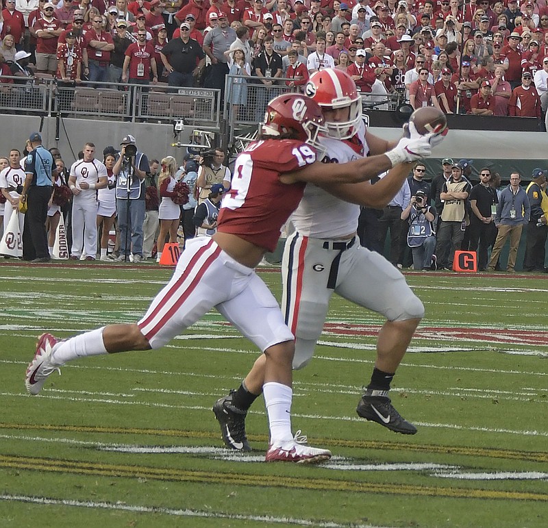 Georgia tight end Charlie Woerner had three catches in the Rose Bowl on New Year's Day before leaving the game late in the first quarter with a leg injury.