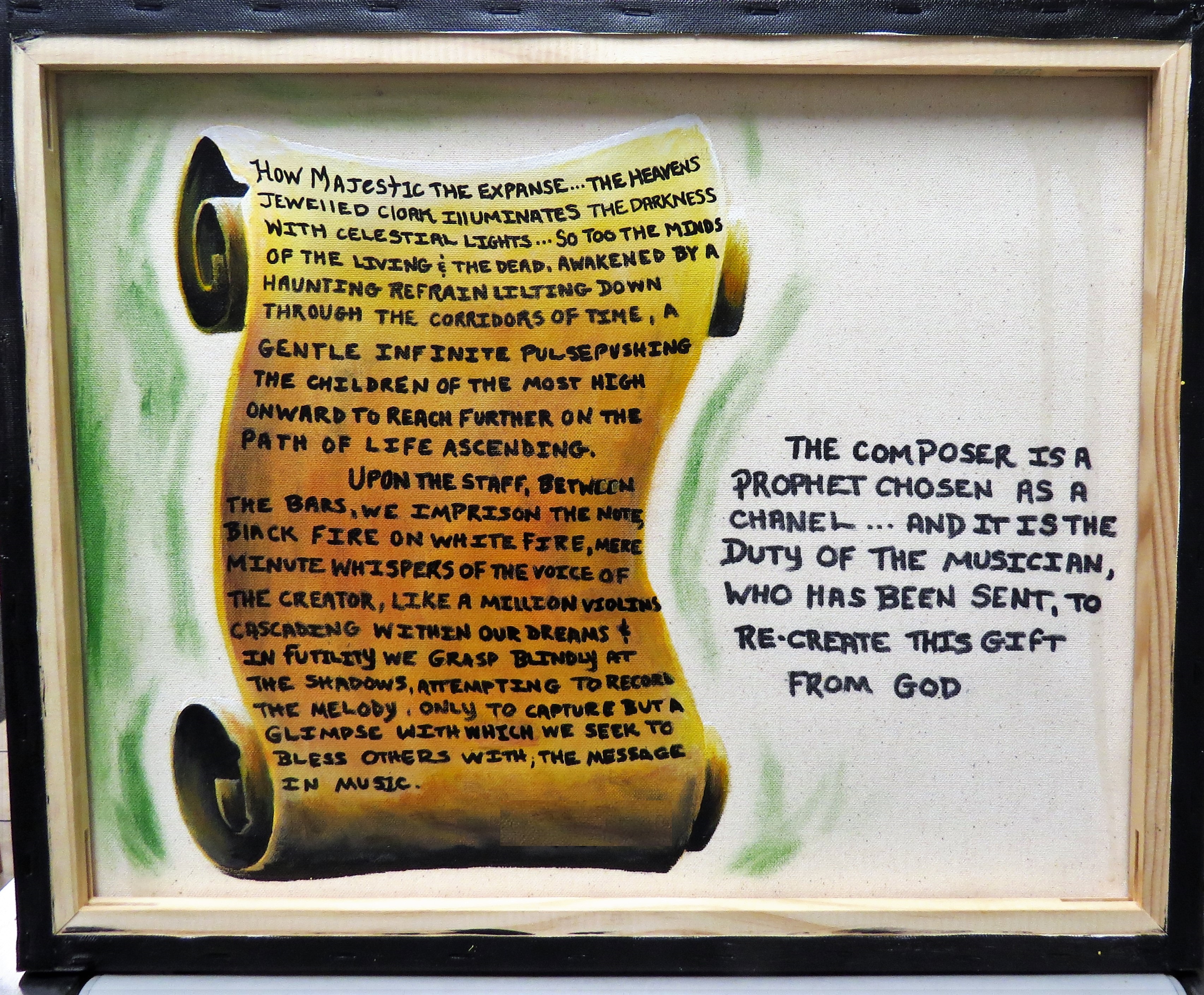 This painting and the accompanying poem by two Walker State inmates were used by Dr. Anne Guzzo as inspiration for an unnamed and untitled piece that was premiered at the recital.