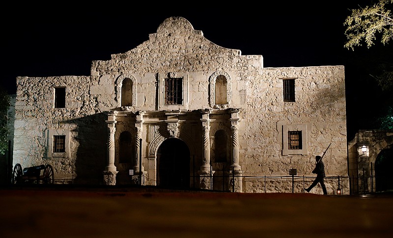 FILE - This March 6, 2013, file photo, shows the Alamo in San Antonio, Texas. The Alamo is best known as the site of a legendary 1836 battle, but it was originally built in 1718 as a Spanish mission. San Antonio dates the city's founding to the opening of that mission 300 years ago and plans a week of tricentennial commemorative events for May. (AP Photo/Eric Gay, File)